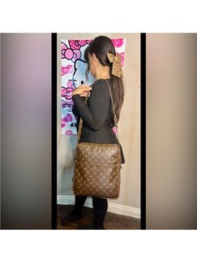 Louis Vuitton Monogram Canvas Crossbody in Brown and Gold